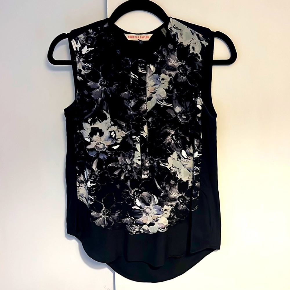 Rebecca Taylor silk sleeveless blouse, size 0